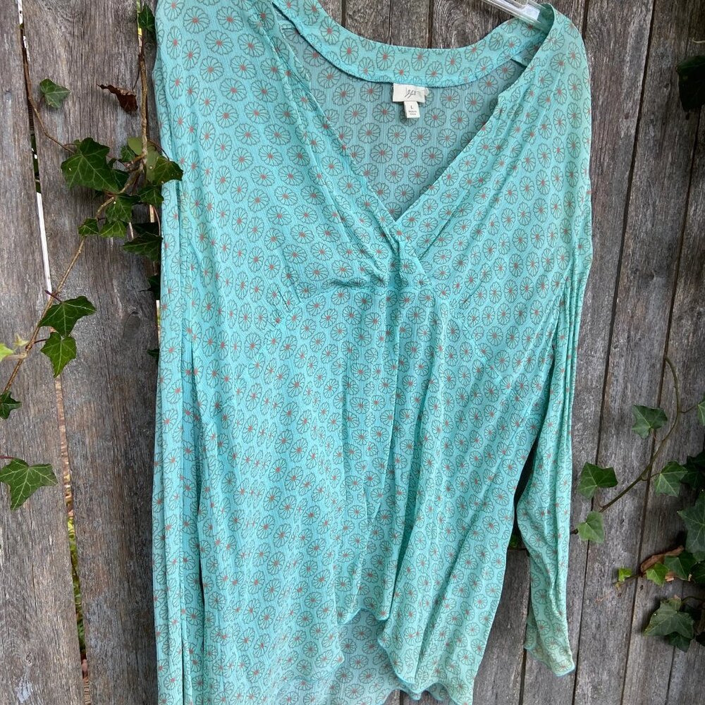 J. Jill Sheer Teal Blouse